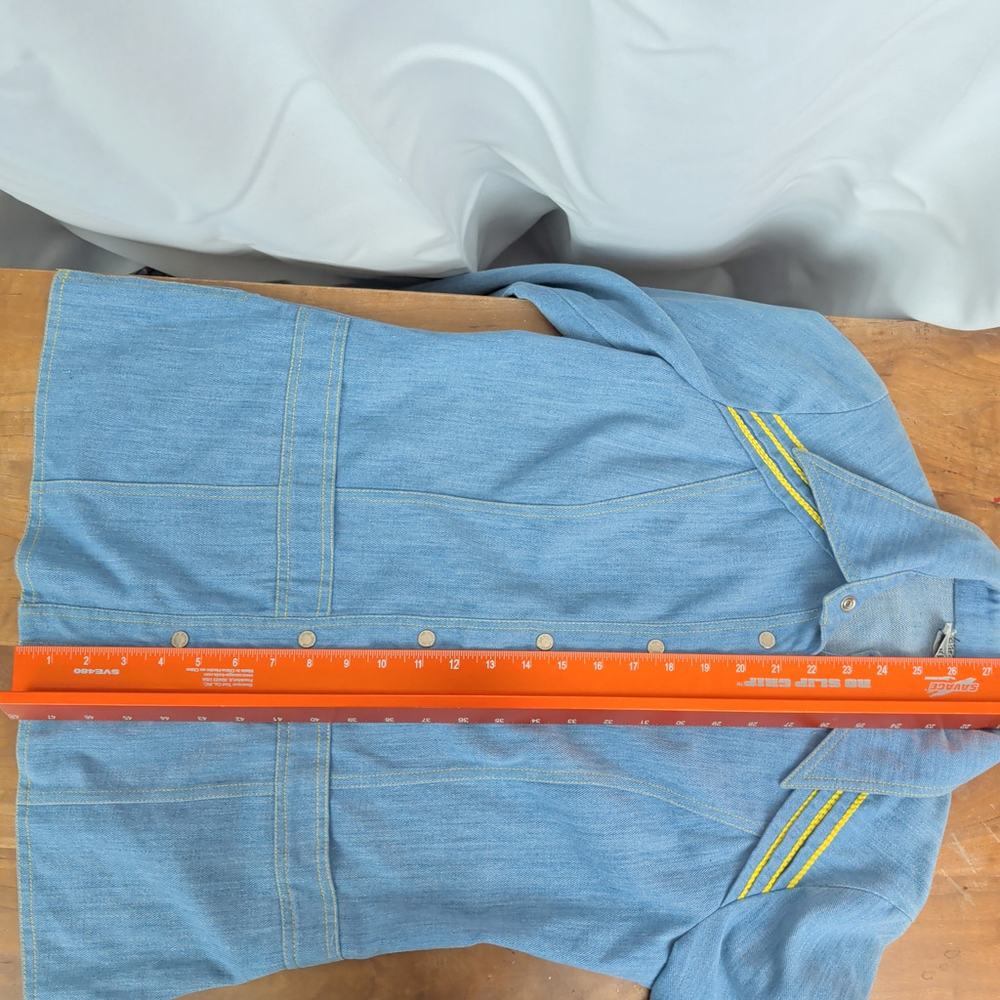 Ladies' 70s Snap Button Jean Top - Picture 3 of 9